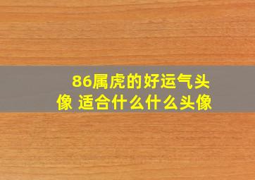 86属虎的好运气头像 适合什么什么头像